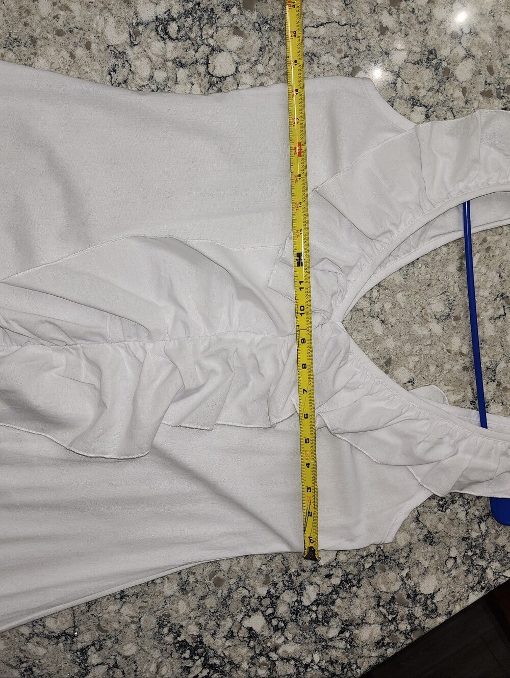 White Bohemian Linen Ruffle V-Neck Light Weight Maxi Dress/Cover Up Medium - Picture 12 of 13